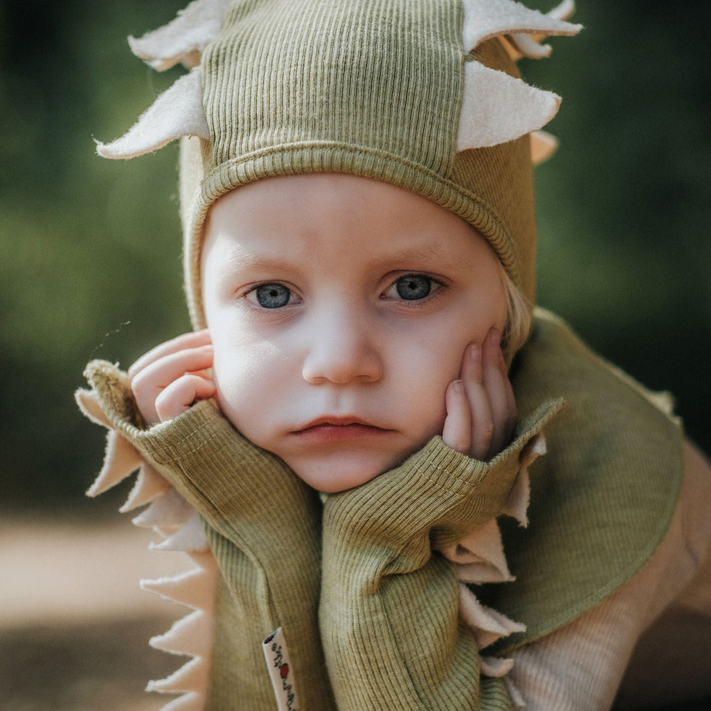 PREORDER Balaclava Dino Hood (boiled wool spikes)