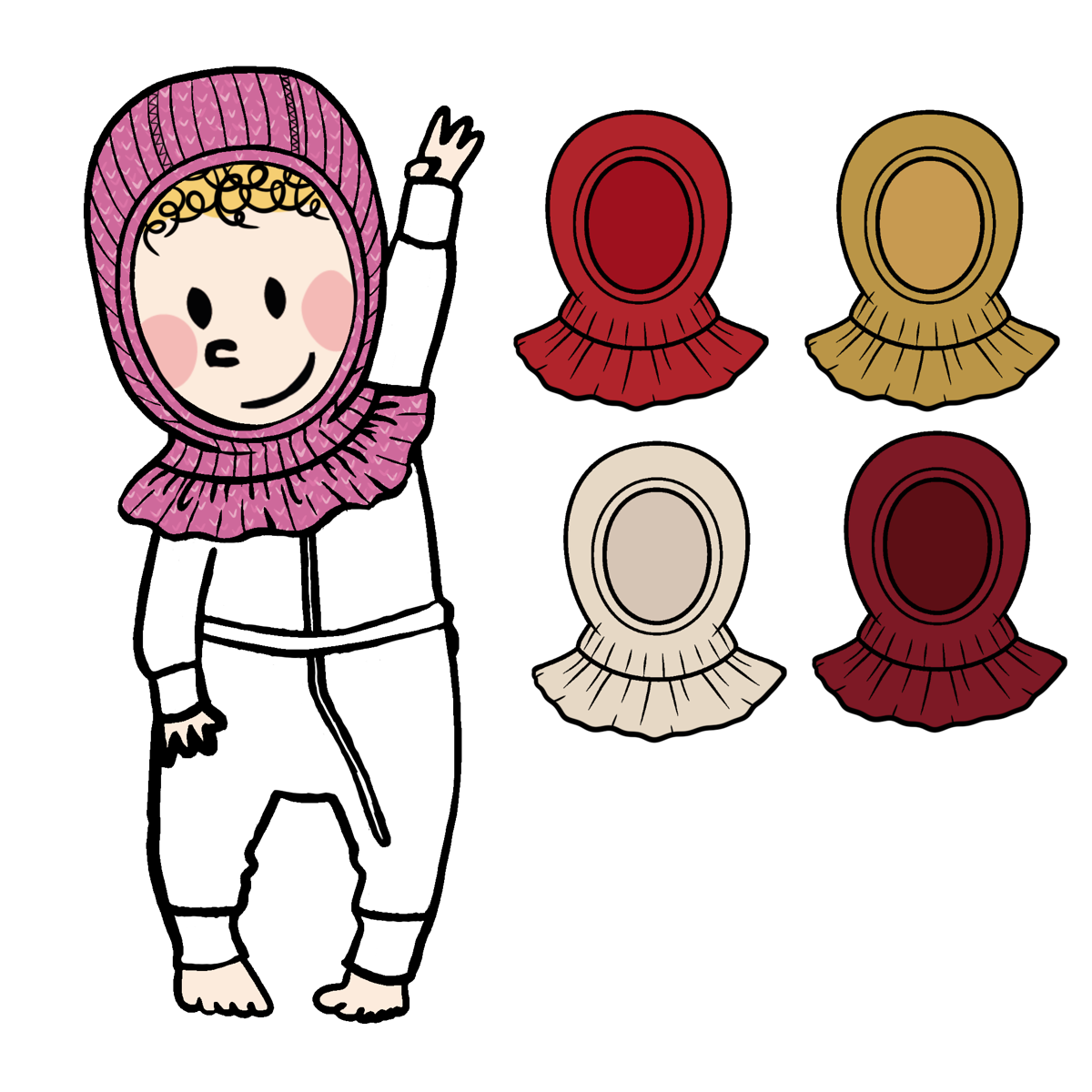 MADE TO ORDER Elephant Hood with Ruffle