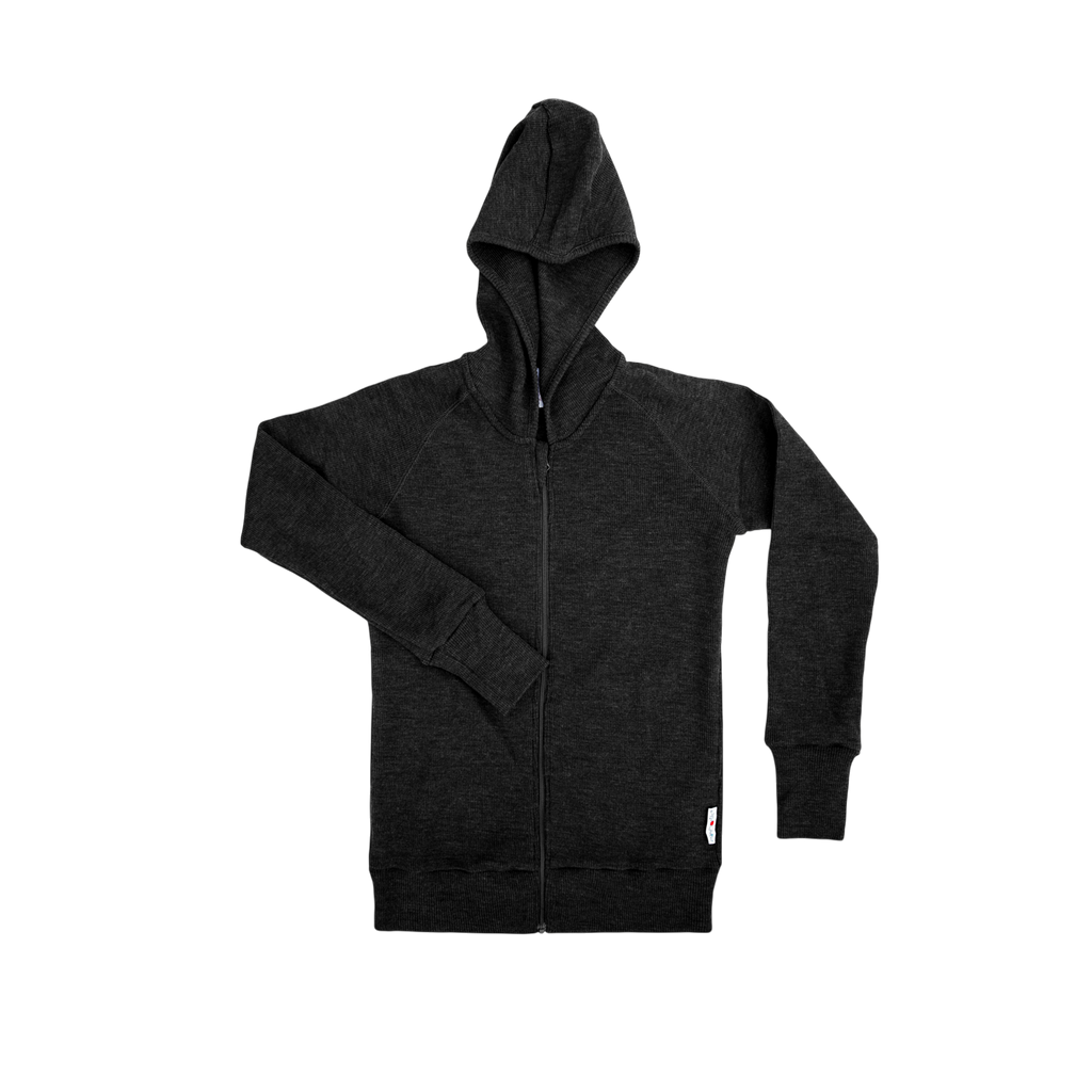 ManyMonths® – Kids Merino Wool Hooded Cardigan with Side Pockets