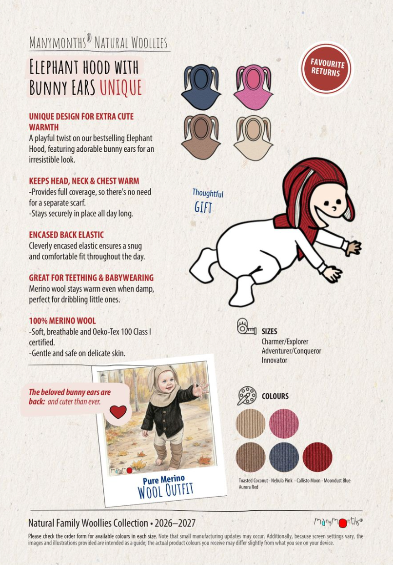 PREORDER Balaclava (Elephant Hood) with Bunny Ears