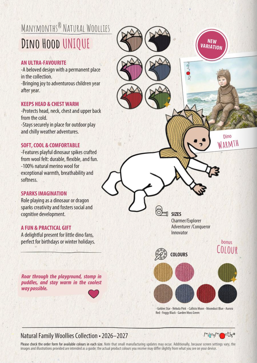 PREORDER Dino Hood (boiled wool spikes)