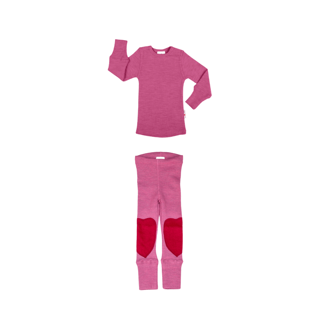 Kids Merino Wool Everyday Set with Heart Patches | ManyMonths® - Wee Seedling