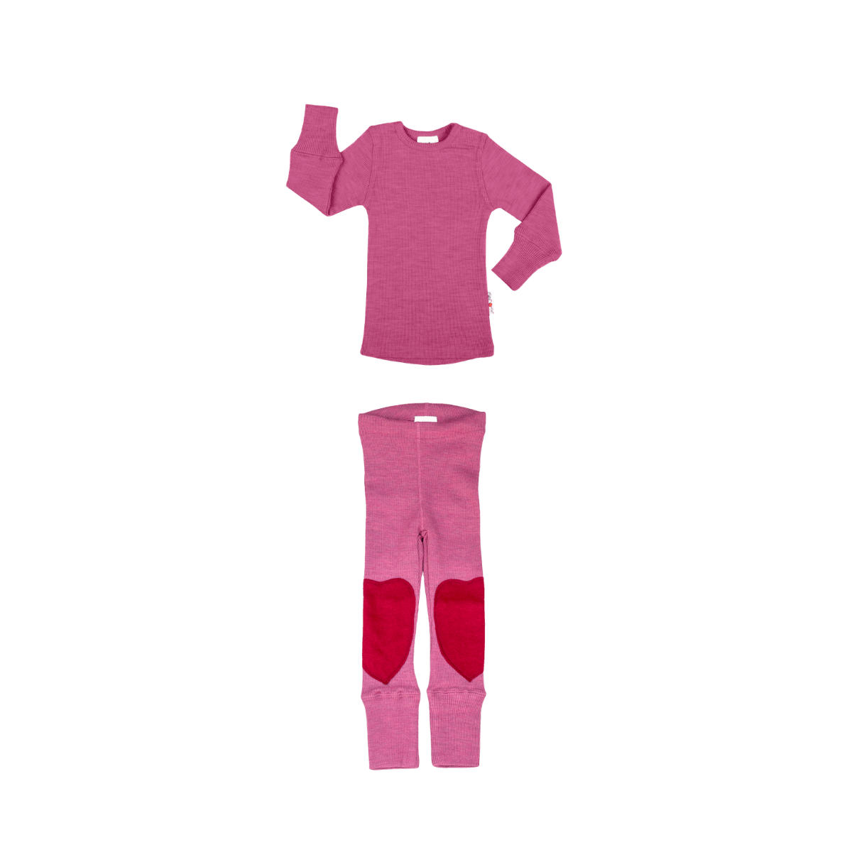 Kids Merino Wool Everyday Set with Heart Patches | ManyMonths® - Wee Seedling