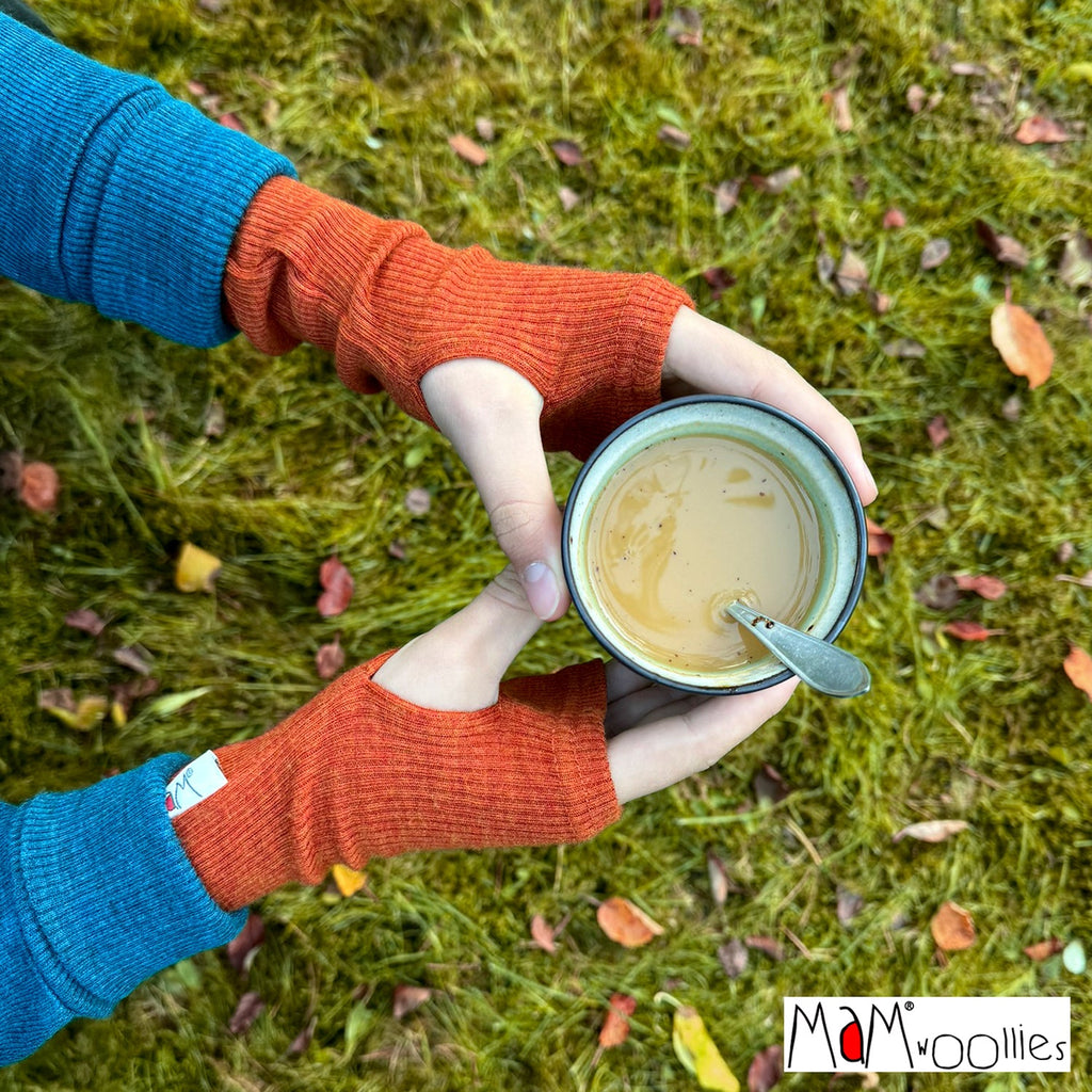 MaM® Adult/Teen Merino Wool Long Fingerless Mittens - Wee Seedling