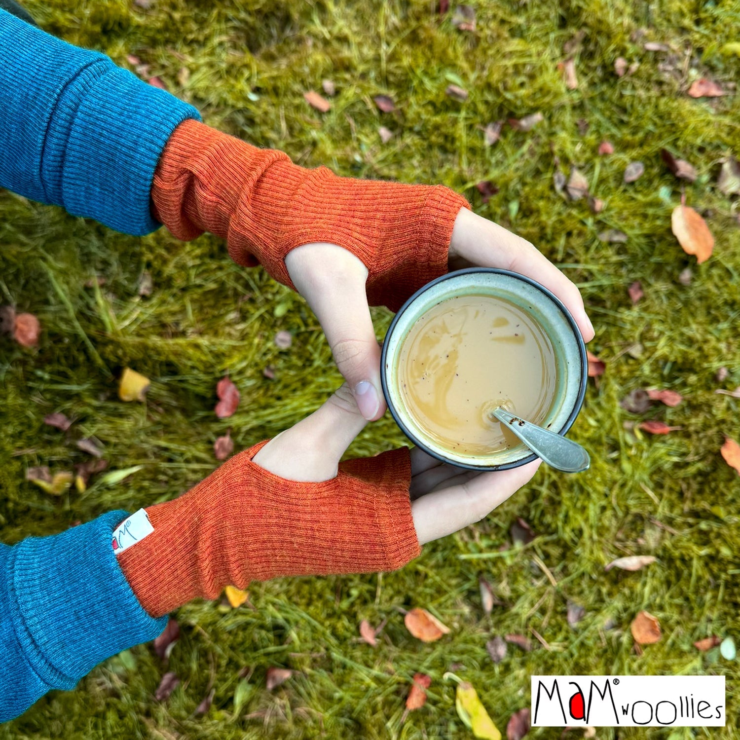 MaM® Adult/Teen Merino Wool Long Fingerless Mittens - Wee Seedling
