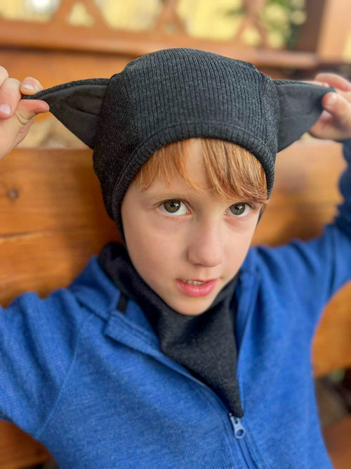 ManyMonths® - Balaclava for Kids Merino Wool Elephant Hood with Kitty Ears - Wee Seedling