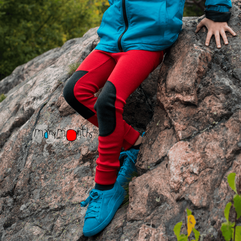 ManyMonths® Unisex Kids Merino Wool Leggings with Knee Patches - Wee Seedling