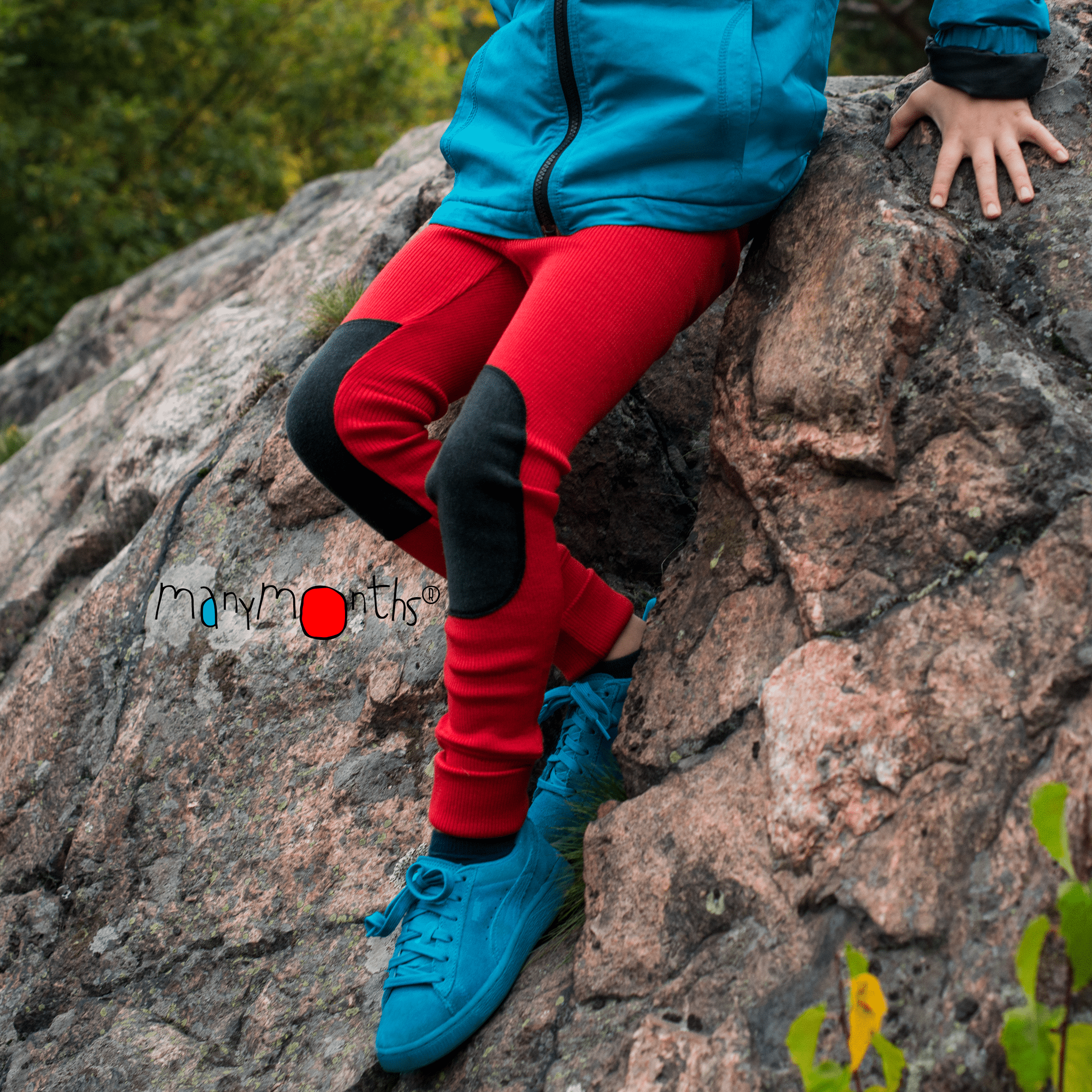 ManyMonths® Unisex Kids Merino Wool Leggings with Knee Patches - Wee Seedling