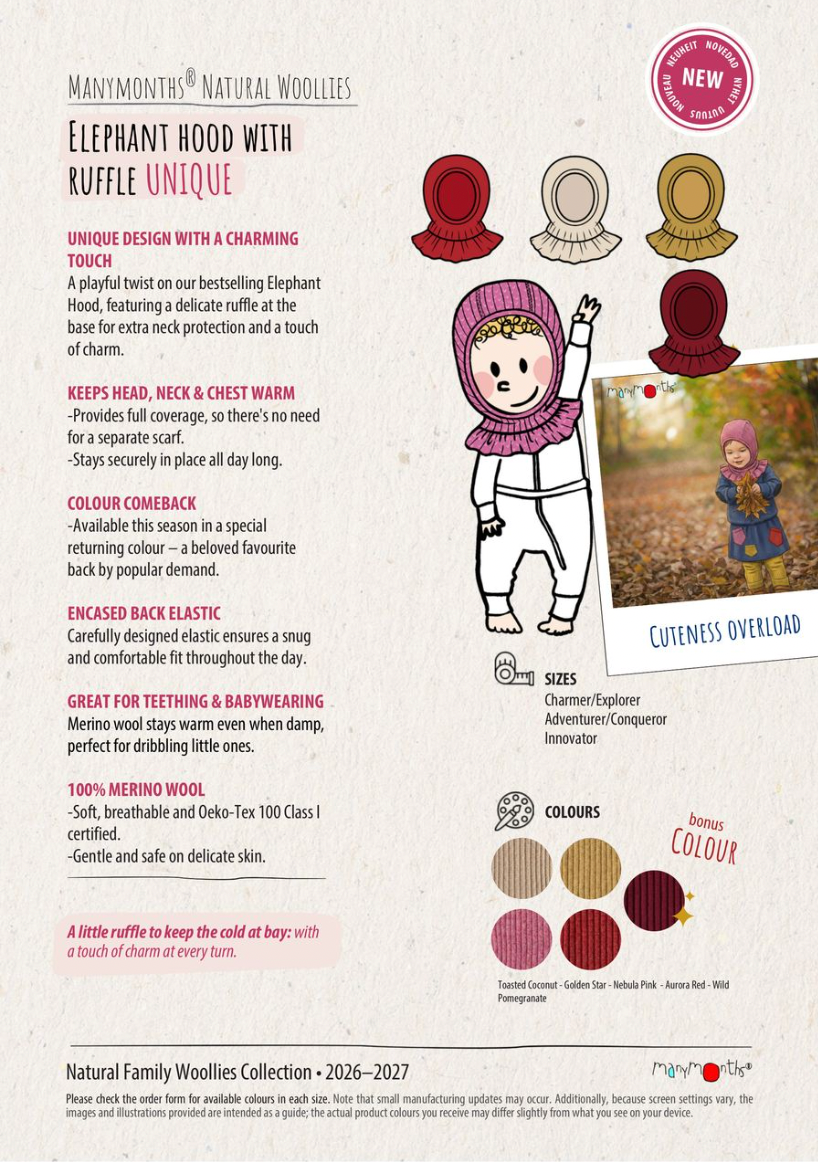 MADE TO ORDER Elephant Hood with Ruffle