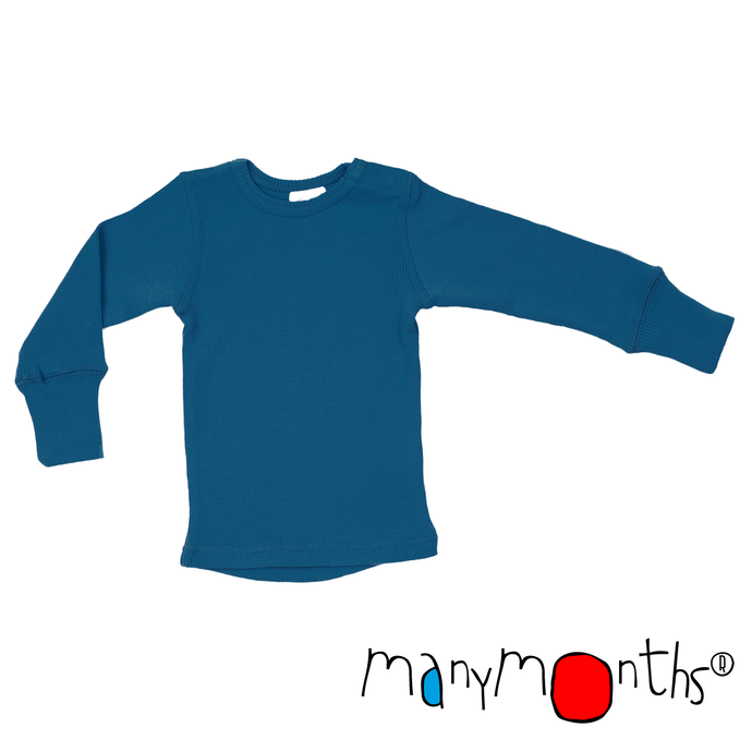 ManyMonths Natural Woollies Shirt Long Sleeve Mykonos Waters
